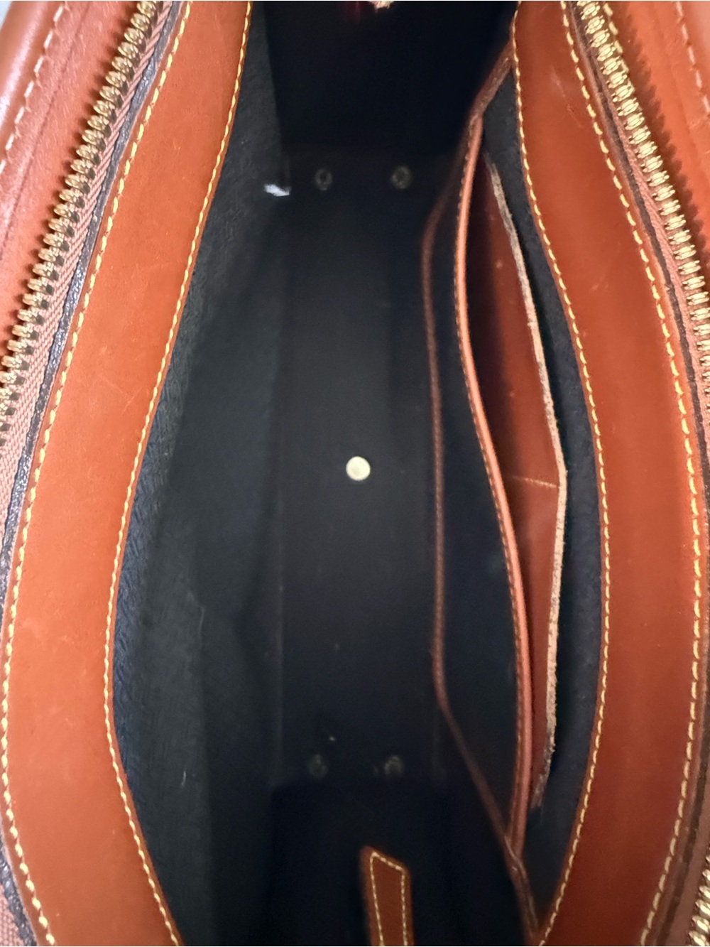 Dooney & Bourke Black Pebbled Crossbody with Brown Logo Patch - Picture 10 of 12